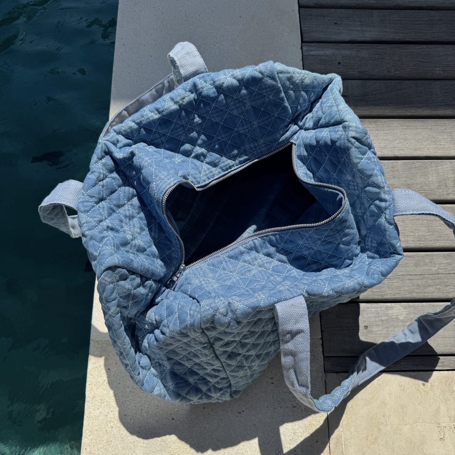 Moon Nude Denim Large Duffel Bag