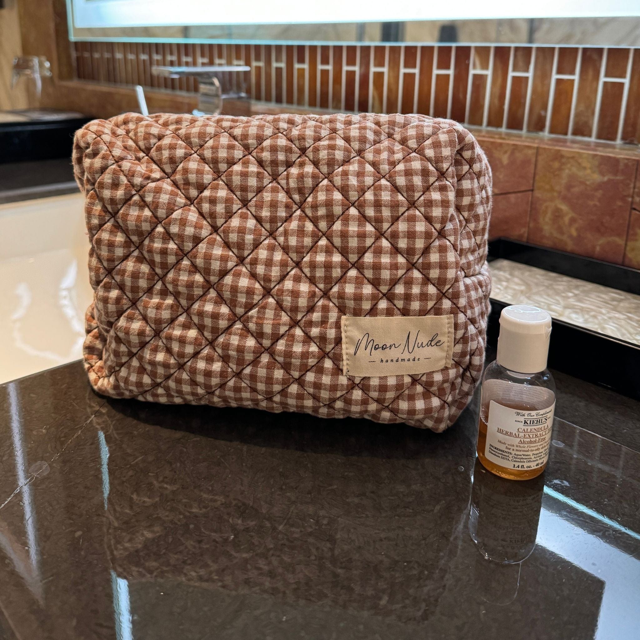 Moon Nude Coffee Large Makeup Bag